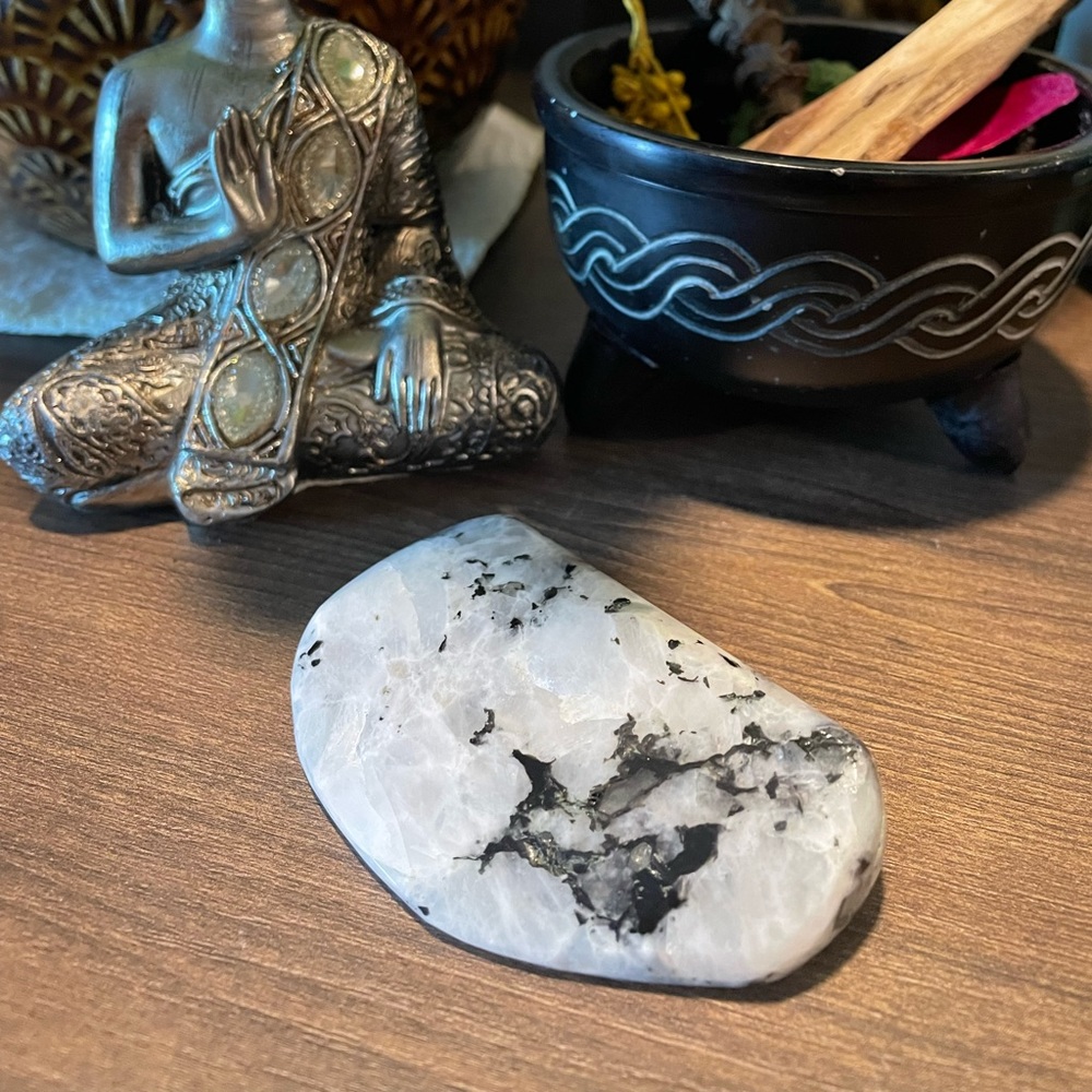 Large Rainbow Moonstone Palmstone